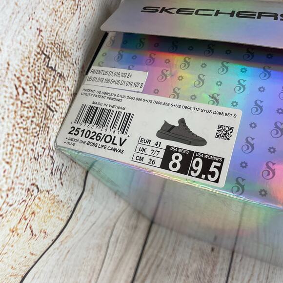 Skechers Snoop One Boss Life Mens Sz 8 Womens Sz 9.5 Sneakers Canvas Olive Green - Picture 11 of 11